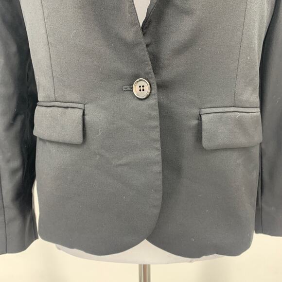 Boy. by Band of Outsiders Blazer Womens 2 Black Wool Padded Shoulder One Button - Picture 5 of 14